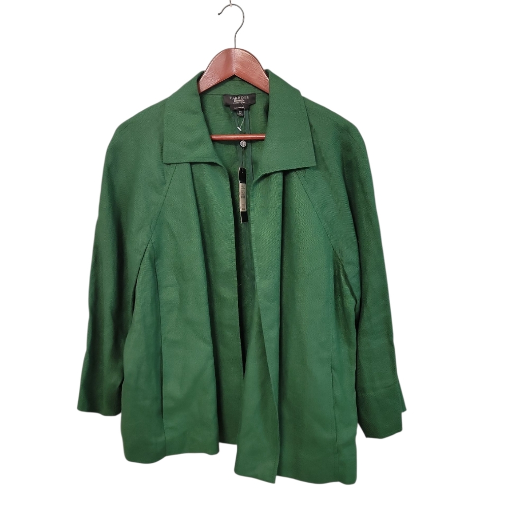 Talbots‎ Irish Linen Green Jacket Plus Size 3X Petite New Womens Office Career